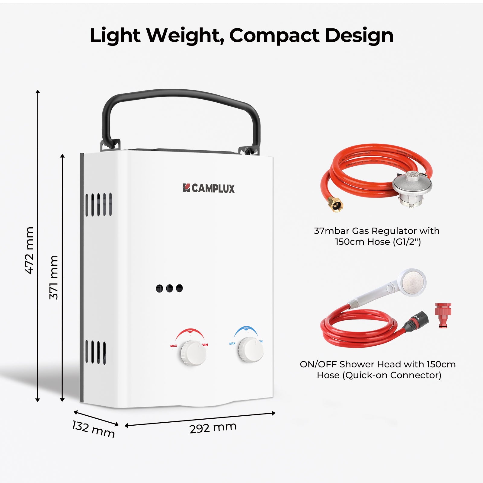AY132 Portable Gas Tankless Water Heater