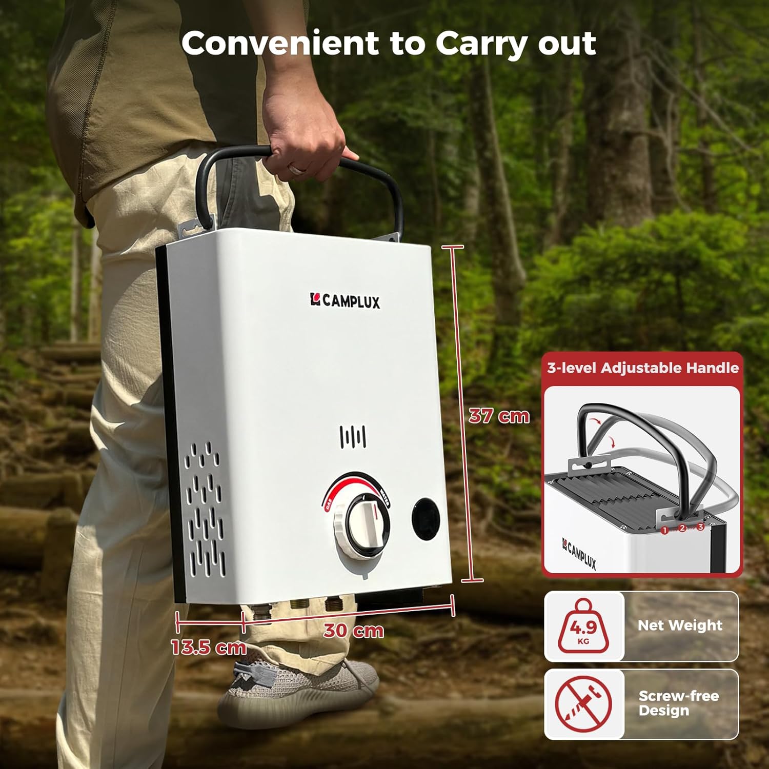 First F5 Pro Portable Gas Water Heater with Water Pump