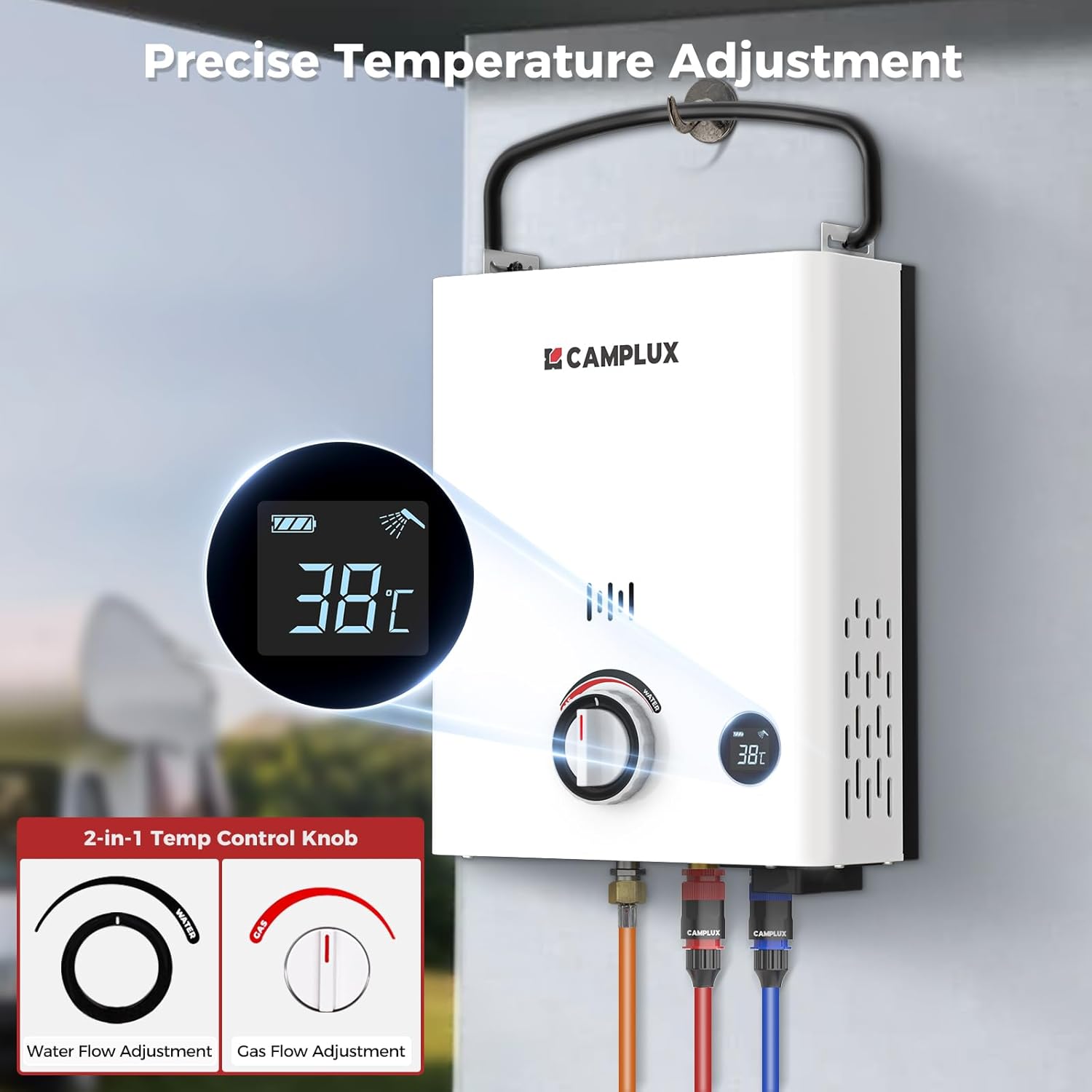 First F5 Pro Portable Gas Water Heater with Water Pump