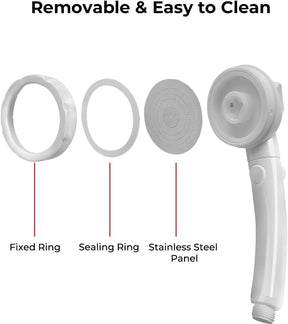 Handheld Shower Head 3 Spray Modes ON/Off Switch 1.5m Hose Snap-On