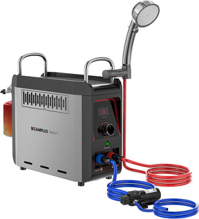 CAMPLUX Nano Portable Gas Water Heater 3L/min, Instant Outdoor Camping Shower for Off-Grid Use, Battery Ignition, Butane Canister Compatible, Nano 3