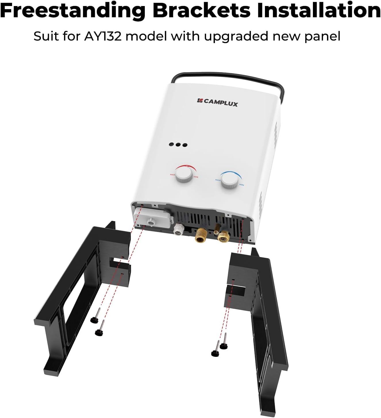 CAMPLUX Freestanding Brackets for AY132 Series Gas Water Heater, with Waterproof Carry Bag