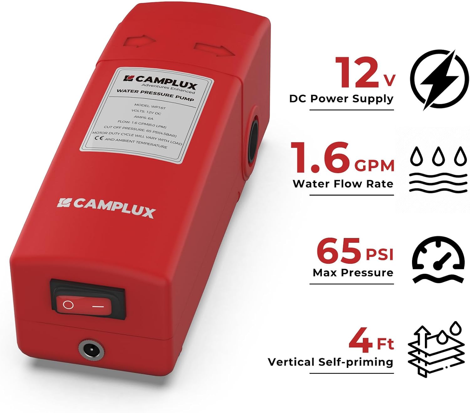 CAMPLUX 6 L/min Water Pump 12V for Caravan RV Boat