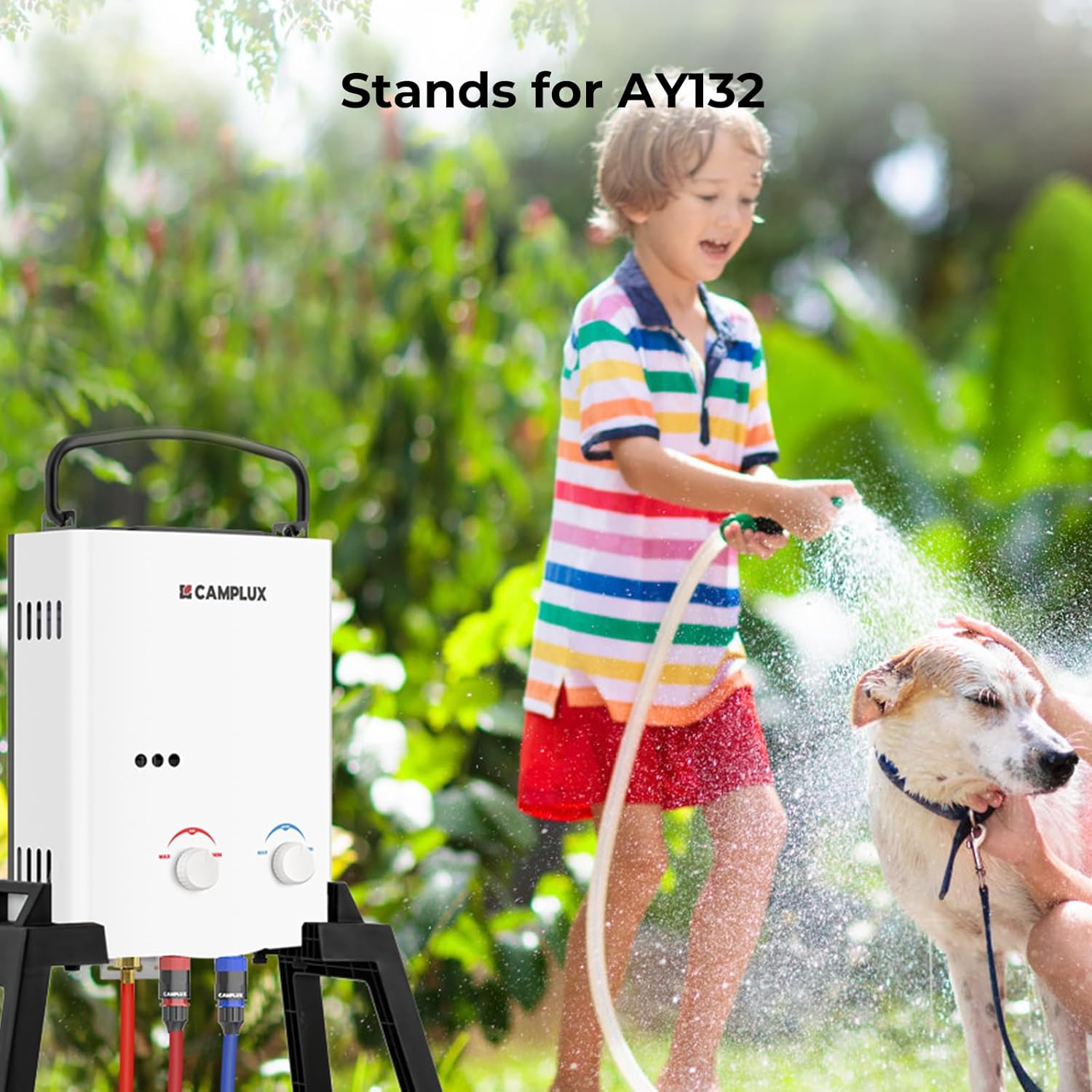 CAMPLUX ST132 Freestanding Stand for AY132 Series Gas Instantaneous Water Heater with Waterproof Carry Case