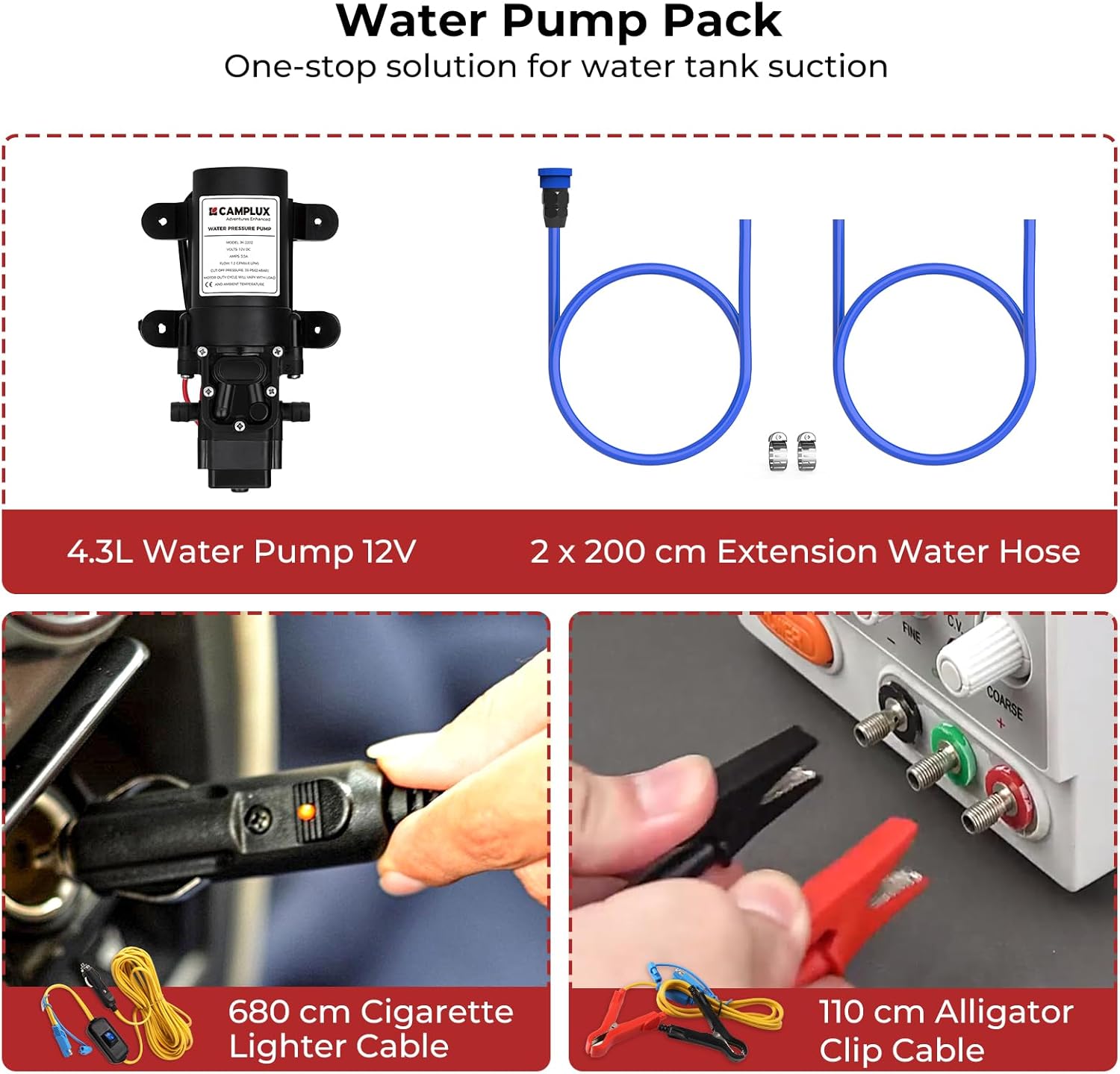 CAMPLUX Nano Portable Gas Water Heater 3L/min, Instant Outdoor Camping Shower for Off-Grid Use, Battery Ignition, Butane Canister Compatible, Nano 3