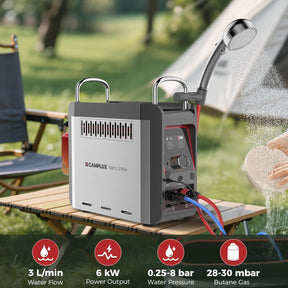 Nano 3 Max Gas Water Heater 3 Litre Gas Hot Shower with Water Pump & Handle