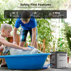 Nano 3 Max Gas Water Heater 3 Litre Gas Hot Shower with Water Pump & Handle