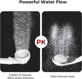 Handheld Shower Head 3 Spray Modes ON/Off Switch 1.5m Hose Snap-On
