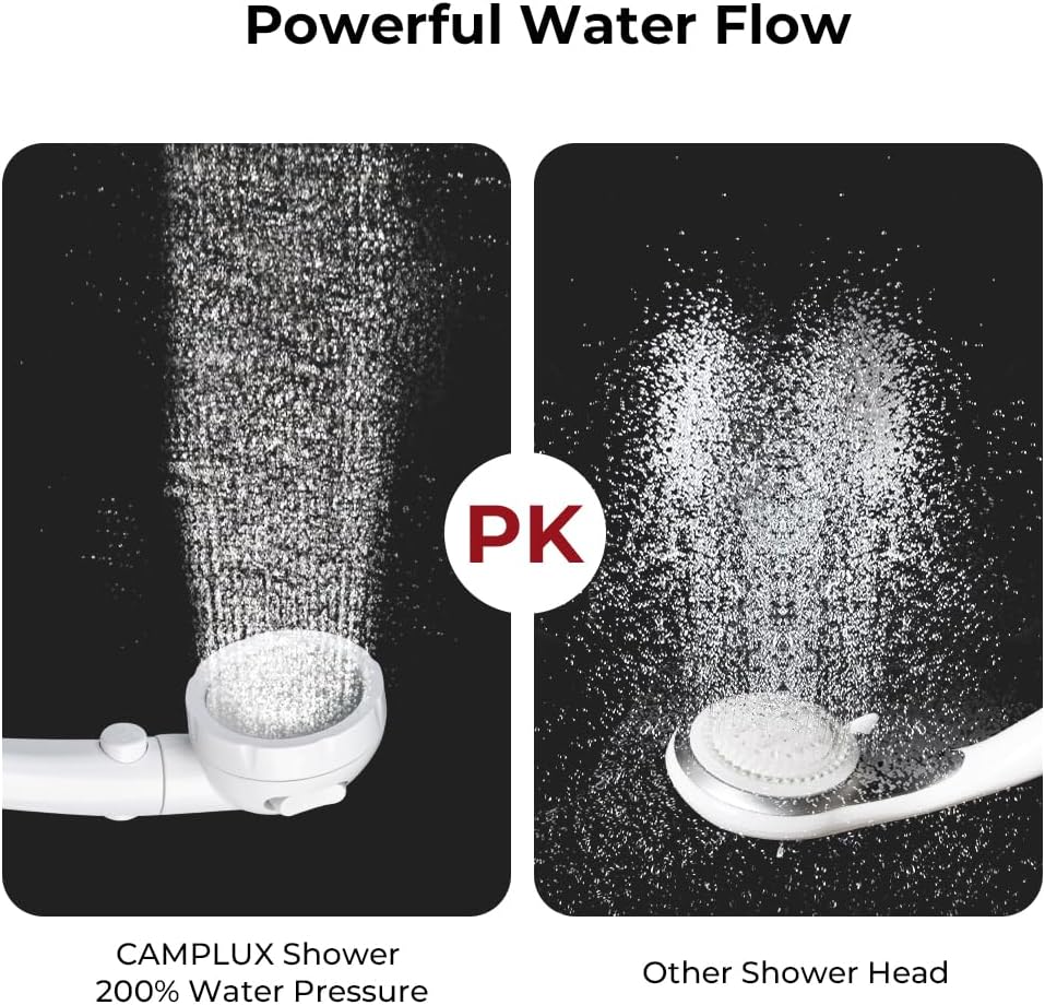 Handheld Shower Head 3 Spray Modes ON/Off Switch 1.5m Hose Snap-On