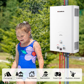 Camplux BW422 16L Gas Water Heater, Instant Camping Gas Hot Shower, Tankless LPG Water Heater Outdoor, 32kW