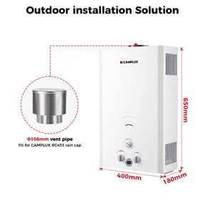 Camplux BW422 16L Gas Water Heater, Instant Camping Gas Hot Shower, Tankless LPG Water Heater Outdoor, 32kW