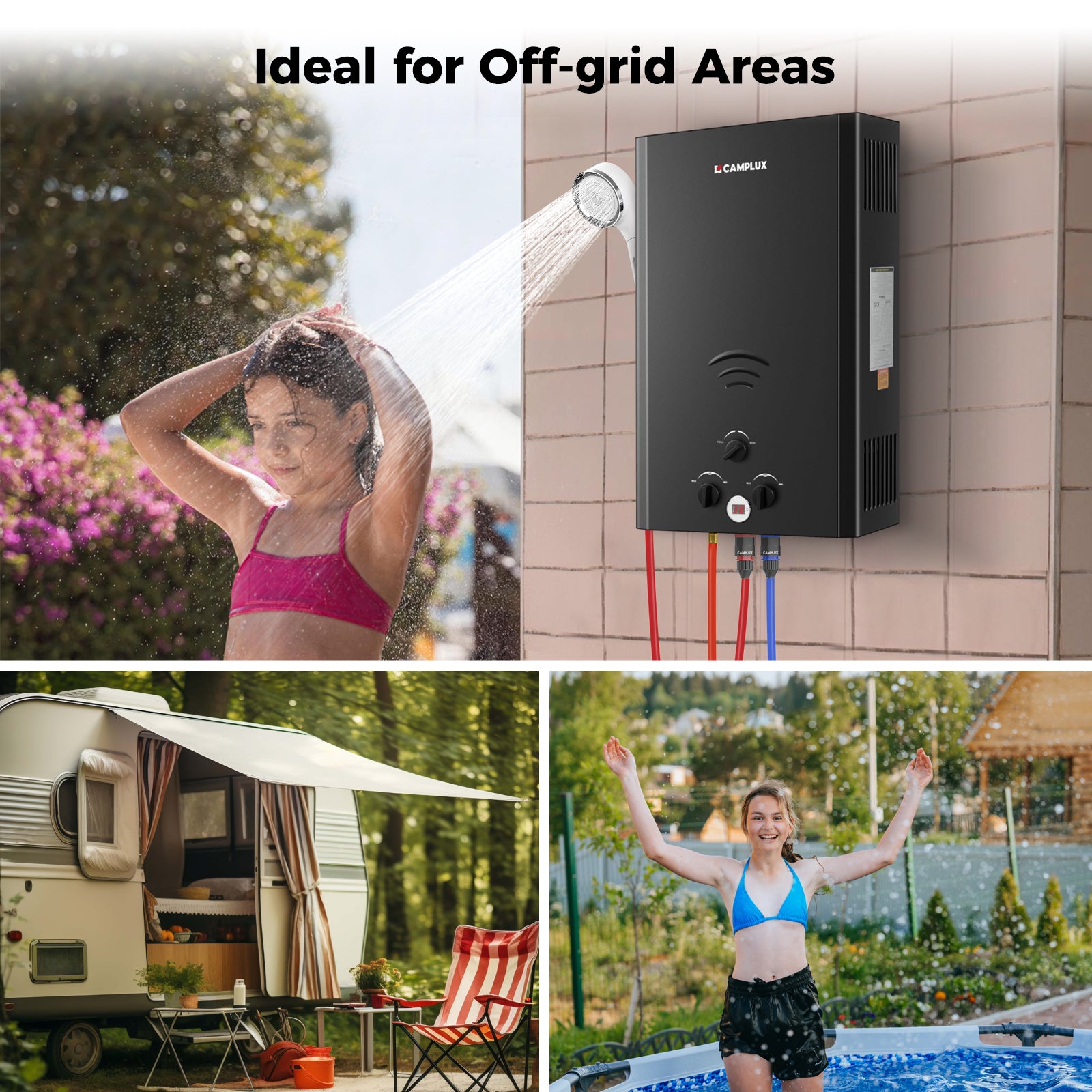 20L Portable Tankless Propane Gas Water Heater Instant Camping