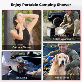 CAMPLUX Portable Gas Water Heater with Pump, Nano 3 Pro Gas Shower 3 L/min, Instant LPG Hot Water Heater for Outdoor Shower, Camping, Hiking