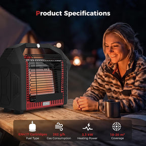 Camplux 3.6 kW Portable Outdoor Gas Heater with Dual Safety Protection