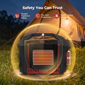 Camplux 3.6 kW Portable Outdoor Gas Heater with Dual Safety Protection