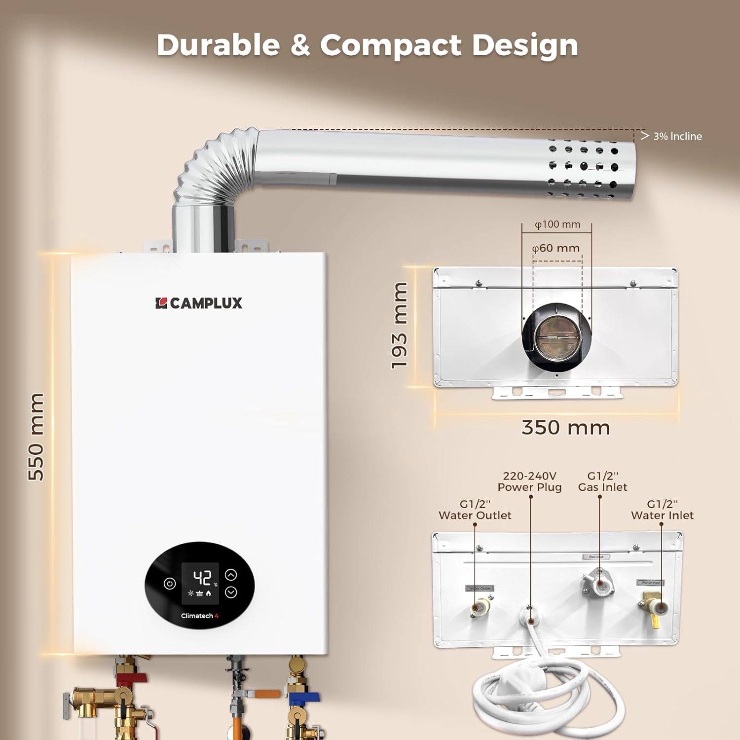 camplux lpg indoor water heater