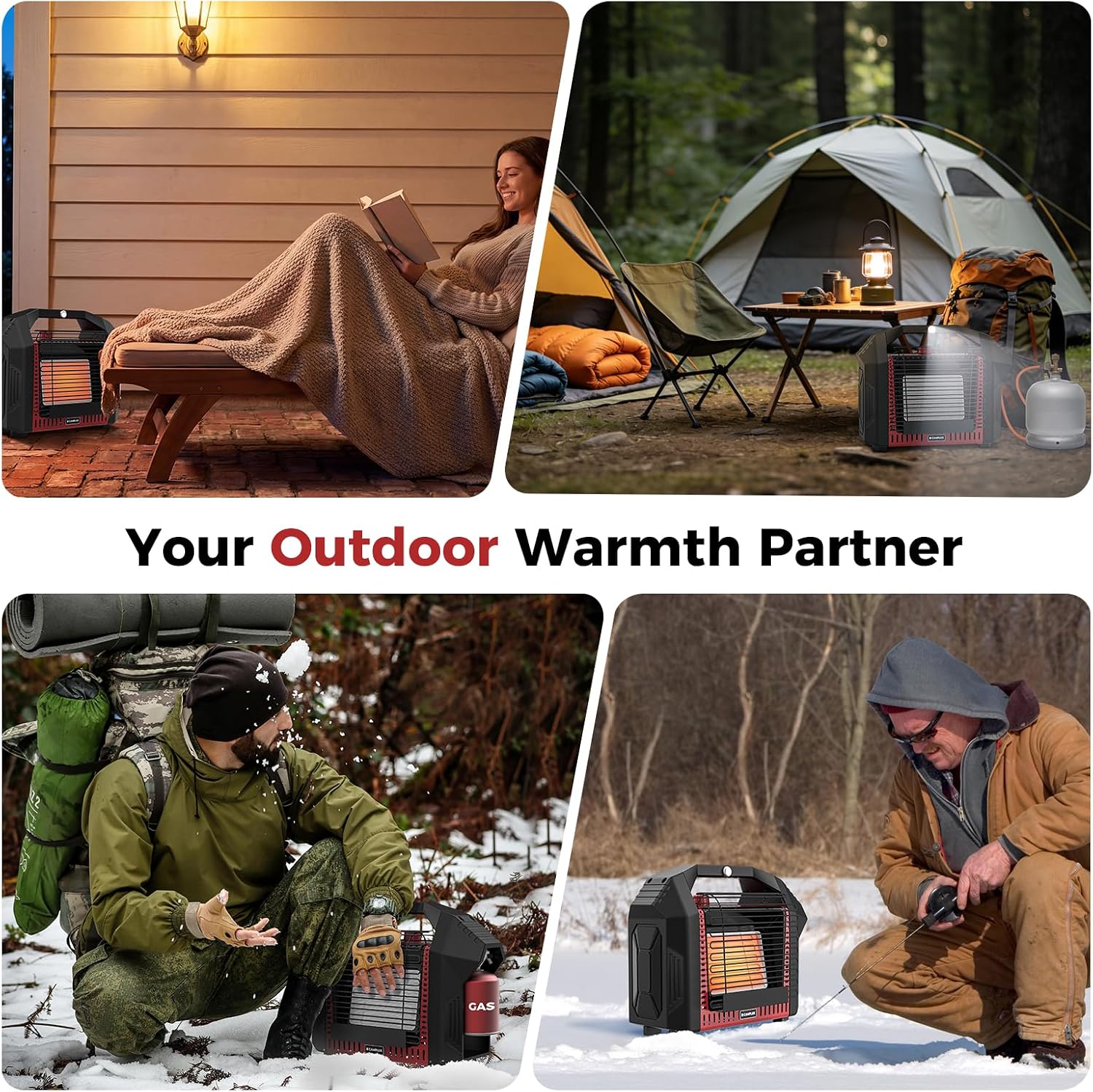 Camplux 3.6 kW Portable Outdoor Gas Heater with Dual Safety Protection