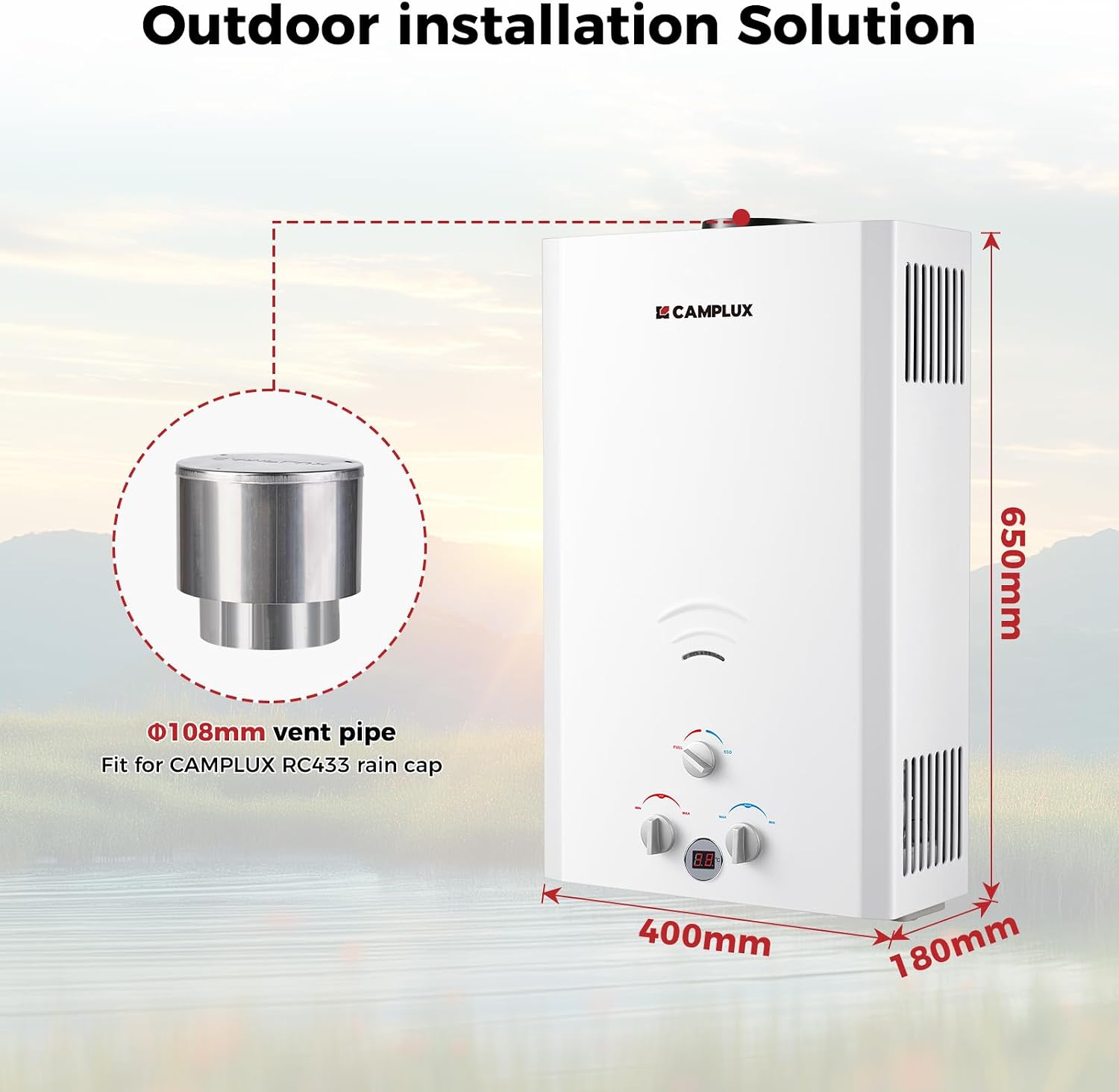 16L Portable Tankless Propane Gas Water Heater Instant Outdoor