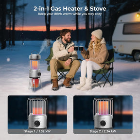 Portable Gas Heater 2.34kW 360° Butane Outdoor Camping Garden
