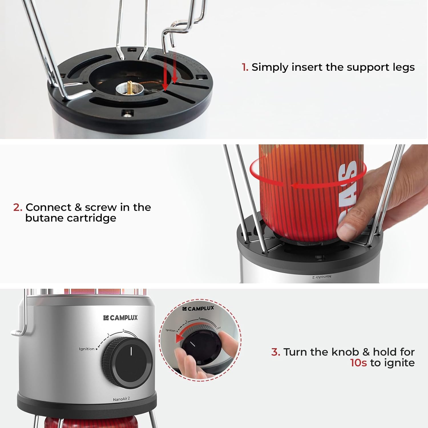 Portable Gas Heater 2.34kW 360° Butane Outdoor Camping Garden